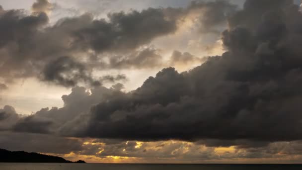 Timelapse Epic Storm Clouds Ocean Sunset Sunrise Sky Σκούρα Σύννεφα — Αρχείο Βίντεο