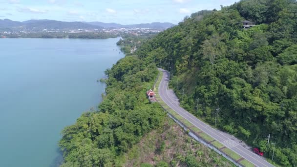 Güzel Phuket Adası Çevresindeki Hava Manzaralı Yol Eğrisi Tayland Seyahat — Stok video