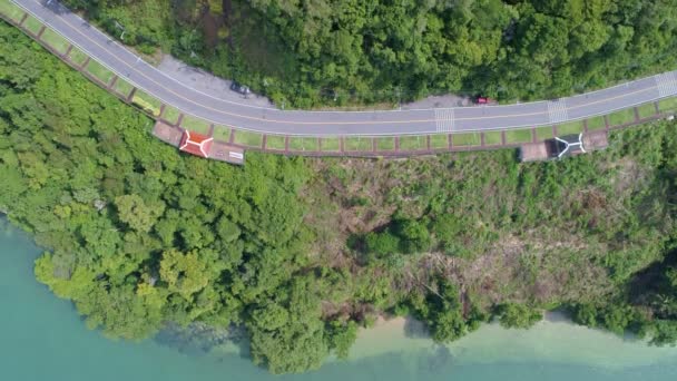 Вид Воздуха Кривой Дороги Вокруг Красивого Острова Пхукет Концепция Таиланда — стоковое видео