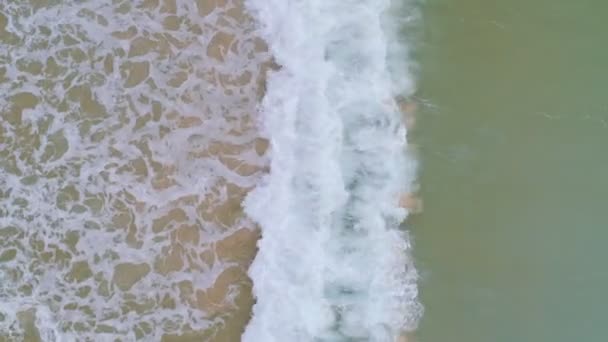 Fale Tekstury Morza Piana Splashing Plaży Piękna Fala Morze Powierzchnia — Wideo stockowe
