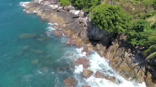Verbazingwekkend Zeezicht Bovenste Naar Beneden Vanuit Lucht Van Reusachtige Oceaangolven — Stockvideo