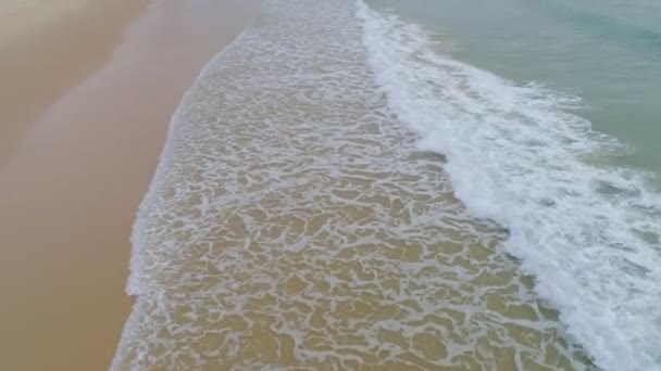 Vista Aérea Incrível Mar Praia Areia Rosa Pôr Sol Praia — Vídeo de Stock