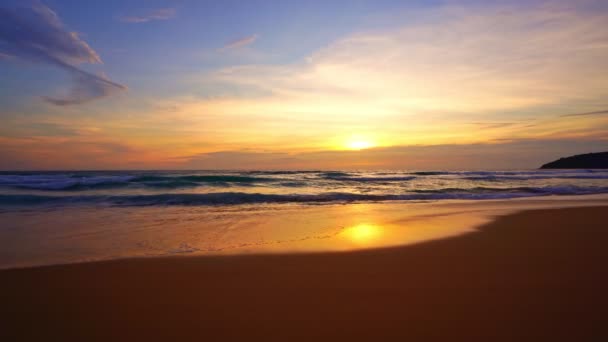 Tropikalne Morze Zachodzie Słońca Lub Wschodzie Słońca Nad Morzem Wideo — Wideo stockowe