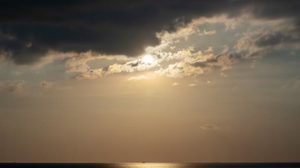 Zeitraffer Wolken Schönes Meer Mit Atemberaubendem Sonnenuntergang Oder Sonnenaufgang Himmel — Stockvideo