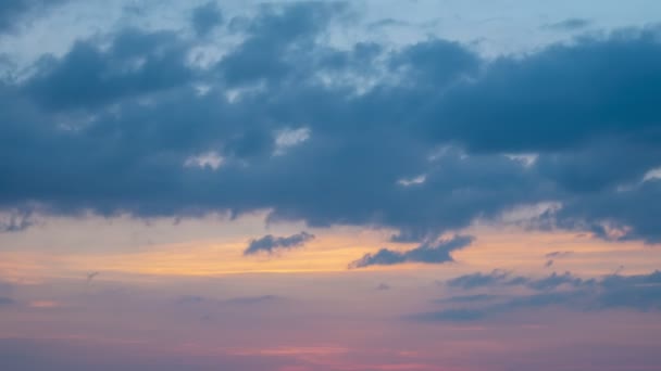 Timelapse Nuvole Bellissimo Mare Con Sorprendente Tramonto Alba Cielo Paesaggio — Video Stock