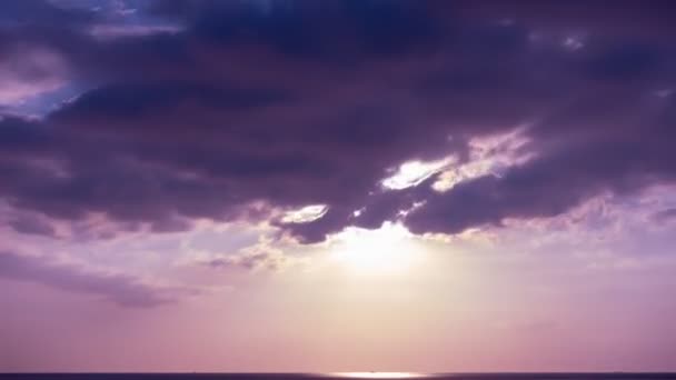 Timelapse Nubes Hermoso Mar Con Increíble Puesta Sol Amanecer Cielo — Vídeos de Stock