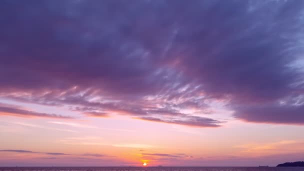 Timelapse Σύννεφα Όμορφη Θάλασσα Εκπληκτικό Ηλιοβασίλεμα Ανατολή Ουρανό Τοπίο Θέα — Αρχείο Βίντεο