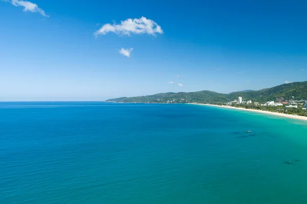Aerial View Drone Camera Tropical Sea Karon Beach Phuket Thailand — Stockfoto