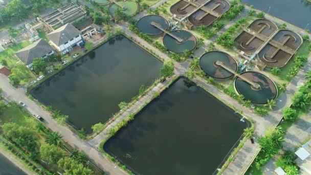 环池废水处理厂的空中景观 污水循环利用 — 图库视频影像