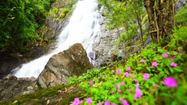 Schöner Wasserfall Sarika Wasserfall Nakhon Nayok Thailand Januar 2022 Schöne — Stockvideo