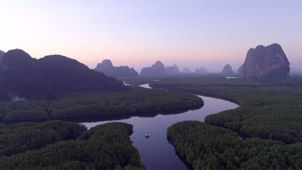 Luchtfoto Drone Shot Van Prachtige Zonsopgang Hemel Ochtend Zonsopgang Drone — Stockvideo