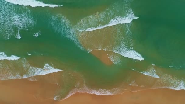Phuket Sea Beautiful Waves Crashing Beach Aerial View Waves Break — Stock Video