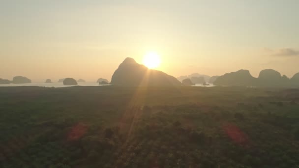 Vista Aérea Drone Shot Beautiful Sunrise Sky Morning Sunrise Sea — Vídeo de Stock