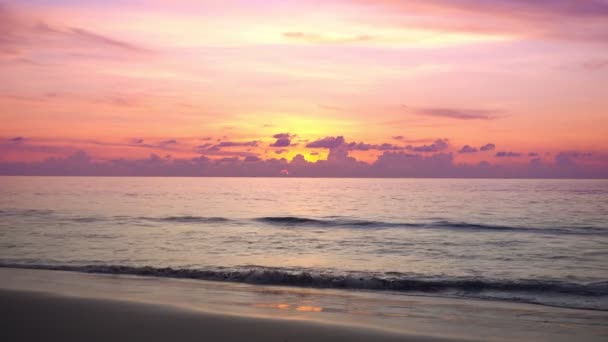 Beautiful Sea Sunset Sunrise Sky Summer Season Colorful Clouds Dark — Stock Video