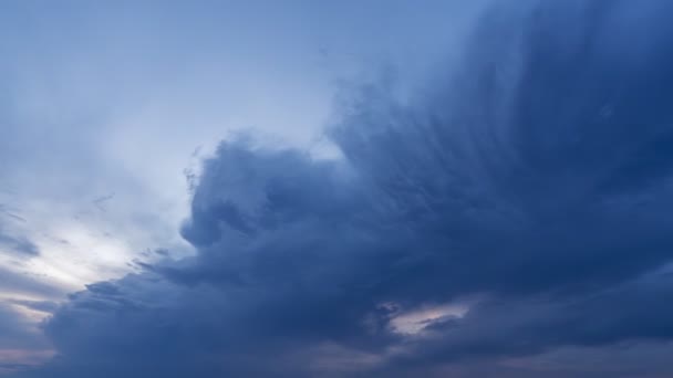 Time Lapse Zonsondergang Hemel Wolken Stromend Verbazingwekkende Kleurrijke Wolken Pastellucht — Stockvideo