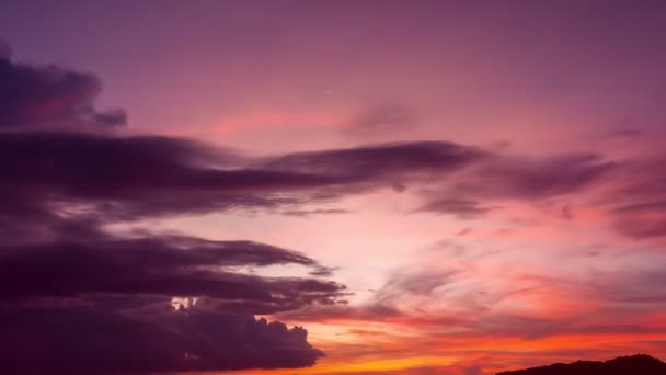 Time Lapse Zonsondergang Hemel Wolken Stromend Verbazingwekkende Kleurrijke Wolken Pastellucht — Stockvideo