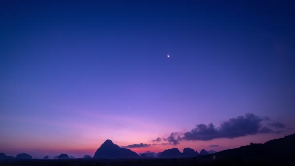 Time Lapse Lattea Galassia Stelle Notte Giorno Timelapse Visto Phuket — Video Stock