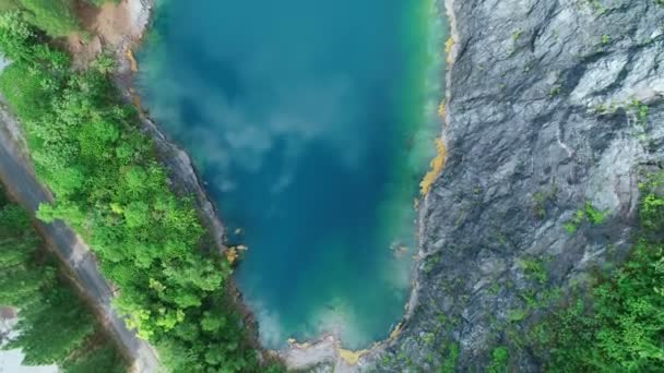 Uitzicht Vanuit Lucht Meer Vijver Prachtig Uitzicht Prachtige Frisse Maagdelijke — Stockvideo