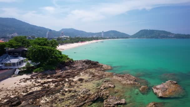 Vista Aerea Bella Spiaggia Patong Phuket Thailandia Incredibile Spiaggia Mare — Video Stock