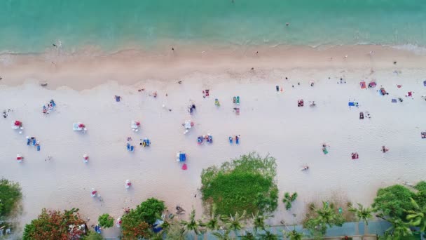 Vista Aérea Mar Phuket Praia Areia Temporada Verão Praia Mar — Vídeo de Stock