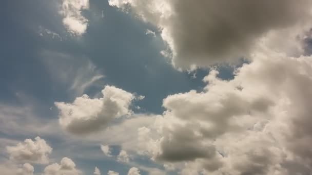 Modrá Obloha Bílá Mraky Oblačnost Timelapse Amazing Léto Modrá Obloha — Stock video