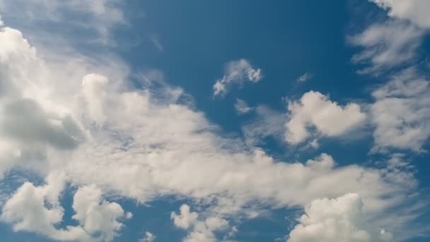 Nuvens Background Blue Céu Nuvens Brancas Cloudscape Timelapse Incrível Verão — Vídeo de Stock