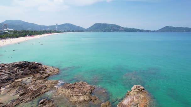 Vue Aérienne Belle Plage Patong Phuket Thaïlande Incroyable Plage Sable — Video