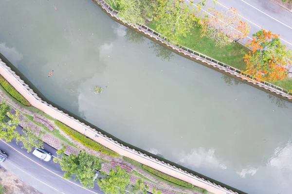 Sewage Water Public Canals Phuket City Area Aerial Top View — Stock Photo, Image