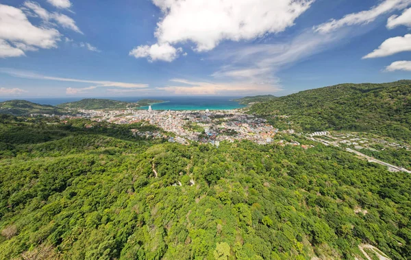 Bahía Patong Phuket Tailandia Panorama Paisaje Vista Naturaleza Desde Cámara —  Fotos de Stock