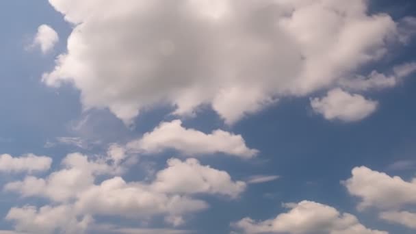 Felhők Háttérben Kék Fehér Felhők Felhőtáj Időapszis Csodálatos Nyár Kék — Stock videók