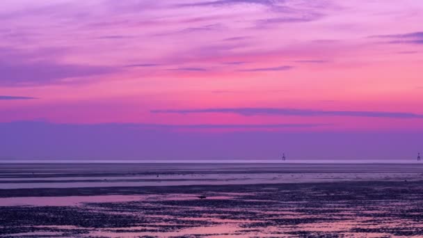 Time Lapse Natur Vacker Ljus Soluppgång Himmel Färgglada Moln Landskap — Stockvideo