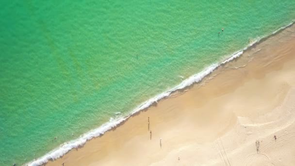 Färgglada Havet Stranden Vackra Vågor Skum Och Stänk Stranden Sand — Stockvideo