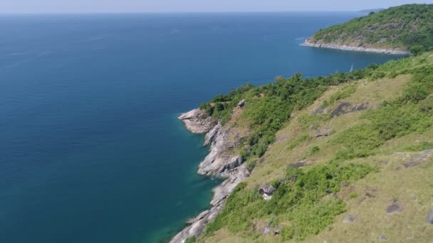 Aerial View Seashore Phuket Island Beautiful Sea Surface Amazing Waves — Αρχείο Βίντεο