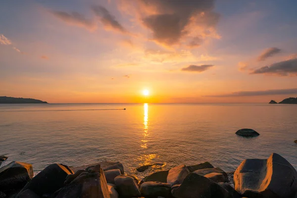 Landscape Long Exposure Majestic Clouds Sky Sunset Sunrise Sea Reflection — Stock Photo, Image