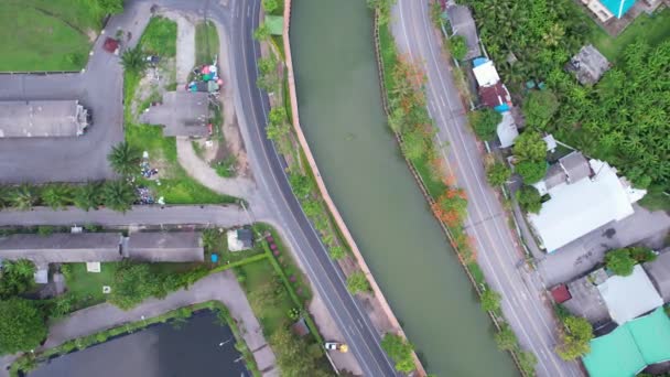 Top View Canal Green Trees Phuket Thailand — 비디오