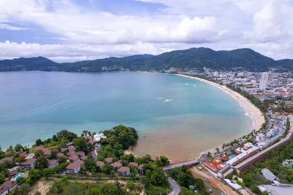 Vista Aérea Bela Praia Patong Phuket Tailândia Incrível Praia Mar — Fotografia de Stock