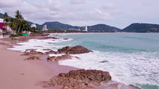 Phuket Tajlandia Widok Lotu Ptaka Plaża Patong Phuket Tajlandia Krajobraz — Wideo stockowe