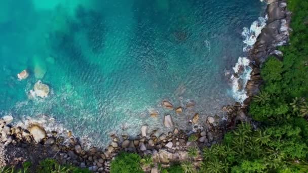 Vue Aérienne Mer Vue Sur Côte Dans Île Phuket Grandes — Video