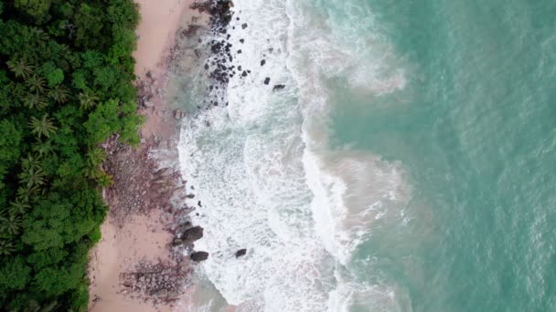Widok Lotu Ptaka Widok Wybrzeże Morza Phuket Wyspa Duże Fale — Wideo stockowe