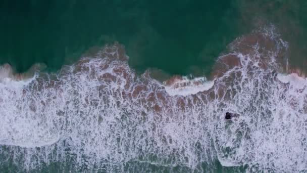 Високоякісний Приклад Барвисті Морські Пляжі Прекрасні Хвилі Крик Плавання Піску — стокове відео