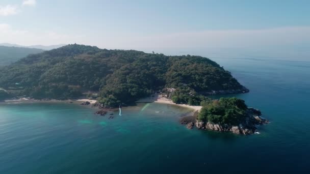 Vista Aerea Della Riva Del Mare Phuket Island Beautiful Superficie — Video Stock