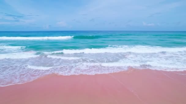 Wysokiej Jakości Materiał Filmowy Najlepszy Widok Plaża Morska Piękne Fale — Wideo stockowe
