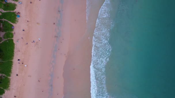 Imágenes Alta Calidad Vista Superior Playa Del Mar Hermosas Olas — Vídeos de Stock