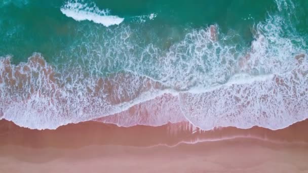 Sahilde Köpüren Sıçratan Güzel Dalgalar Okyanus Denizi Phuket Tayland Açık — Stok video