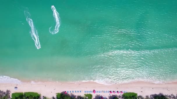 Imágenes Alta Calidad Vista Superior Playa Del Mar Hermosas Olas — Vídeo de stock