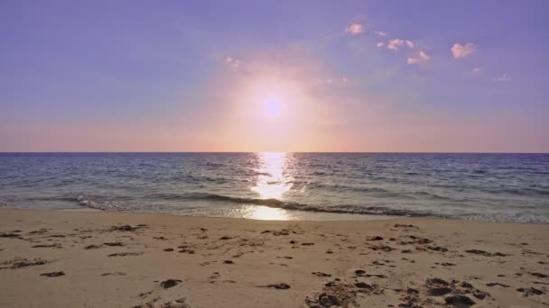 Güzel Gökyüzü Gün Batımı Deniz Üzerinde Gün Doğumu Güzel Sahil — Stok video
