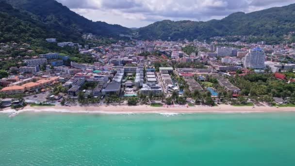 Playa Phuket Patong Vista Arriba Hacia Abajo Desde Cámara Del — Vídeos de Stock