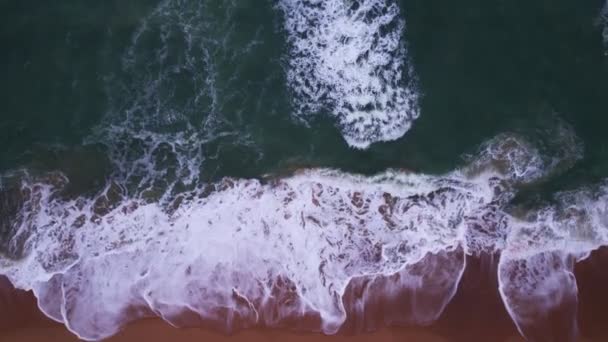 Top View Tropical Beach Amazing Waves Sea Background — Vídeo de Stock