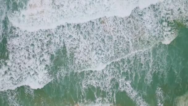 Top View Tropical Beach Amazing Waves Sea Background — Stok video