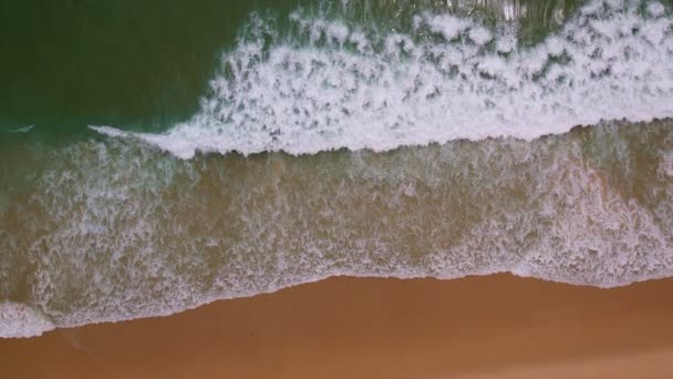 Top View Tropical Beach Amazing Waves Sea Background — Vídeos de Stock